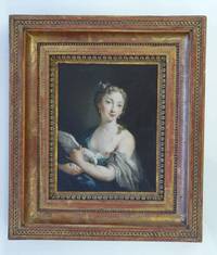 GE4112 Johann  Heinrich  Wilhelm  Tischbein  (?), Bildnis  einer  Dame  in blauem  Kleid  mit  weißer  Taube (“Femme  à  la  colombe“)