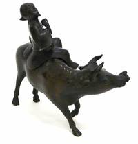AS10009 Chinesische  Skulptur, Laozi  auf  einem  Büffel