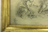 GE4037 Zeichnung  „Drei  spielende  Putten“  (bezeichnet  Paris  1807)
