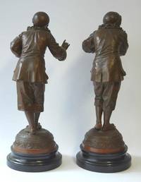 SK3017 Eutrope  Bouret, Zwei  Bronze - Figuren  (Schauspieler  und  Musiker)