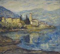 GE4145 Otto  Pippel, Sommerlicher  Blick  auf  Brissago  (Tessin)  am  Lago   Maggiore