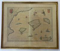 GR8014 Johannes  Janssonius, Kupferstich - Karte  der  Balearen (Mallorca,  Menorca,  Ibiza,  Spanische  Küste)