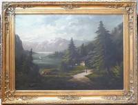 GE4118 Deutscher Landschafter des 19. Jahrhunderts, Alpenlandschaft mit Gebirgssee