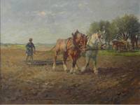 GE4083 Karl  Mohr, Bei  der  Feldarbeit  (Pferdegespann   auf  dem   Acker)