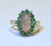SU7002 Ring  mit  Opal  und   Smaragden
