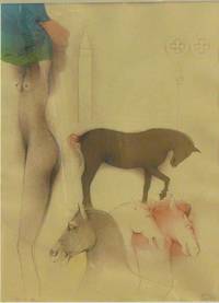GR8039 Bruno  Bruni, Stehender  weiblicher  Akt   mit  Pferden  (1990)