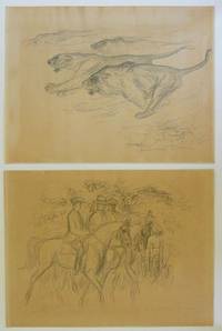 GE4006 Otto  Dill, Zwei  Zeichnungen (Drei  Reiter  und  Drei  Jagende  Löwen)