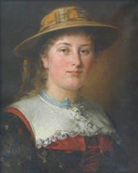 GE4005 Theodor  von  der  Beek, Bildnis  einer  jungen Frau in rheinischer  Tracht   mit  Hut