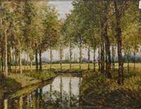 GE4119 R. Dessauvages, Landschaft  mit  Teich  und  Bäumen