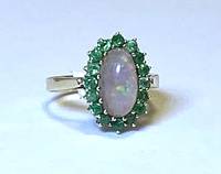 SU7002 Ring  mit  Opal  und   Smaragden