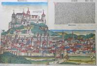 GR8013 Kolorierter  Kupferstich  Würzburg, aus  der  Schedel´schen  Weltchronik, Nürnberg 1493  (Herbipolis  bzw.  Wurtzburg, Deutsche  Ed.  bei  u. a.  Anton  Koberger  Nürnberg)