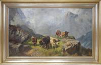 GE4017 Christian  Friedrich  Mali, Weidende  Kühe  im  sommerlichen   Hochgebirge