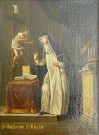 GE4076 Die  Heilige   Katharina  von  Ricci   vor  dem  Gekreuzigten  Christus