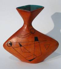 PK-068 Keramikvase  mit  Lederbezug