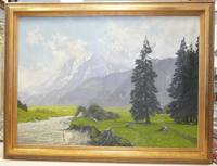 GE4037 Hans   Maurus, Weite   Vorgebirgslandschaft    mit  Bachlauf  (1922)