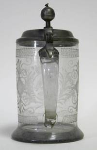 GL2001 Barocker   Glaskrug  mit   Zinndeckel   von  1777
