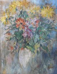 GE4075 Josef Albert Benkert, Gartenblumen in weißer Vase
