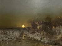 GE4030 Otto  Fedder, Winterlandschaft  bei   aufgehendem  Vollmond