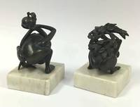 SK3011 Harald   Kastlunger, Zwei  Bronze - Kleinplastiken   (Paar  Kephalopoden): Adam  und  Eva  (?)