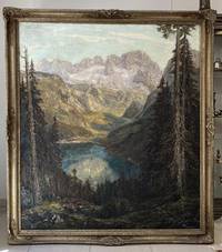 GE4047 Otto  Pippel, Großformatiges   Gemälde  „Der  Gosausee   mit   Dachsteingebirge“