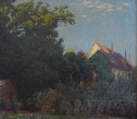 GE4066 Eugen  Bracht, Schloss  Miltitz  bei  Meissen  mit  dem  sommerlichen  Garten