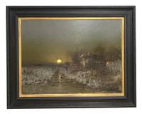 GE4030 Otto  Fedder, Winterlandschaft  bei   aufgehendem  Vollmond