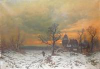 GE-373 Friedrich  Joseph  Nicolai  Heydendahl, Winterlandschaft  im   Abendrot