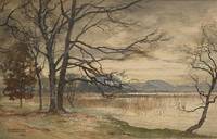 GE4080 Edward  Harrison   Compton, Seenlandschaft  in    herbstlicher   Stimmung