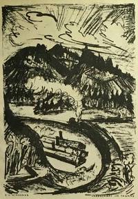 GR8014 Ernst  Ludwig  Kirchner / Max  Slevogt,  Zwei  Lithographien (“Bahnkurve  Taunus“  und „Im  Staub  mit  allen  Feinden“