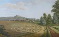 GE4001 Johann  Krüppel,  Weite  Landschaft  mit  Schäfer  und  Blick  auf  die  Veste  Coburg  (1813)