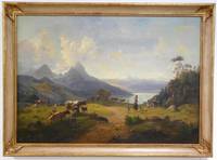 GE4003 Max  Joseph  Wagenbauer  (attr.), Kuhherde  in  romantischer   Alpenlandschaft    mit   Gebirgssee