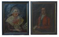 GE4106 Paar  barocke  Porträts (mit  einem  Bittbrief des Porträtierten an den Erzbischof  von  Bamberg, Franz  Ludwig  von  Erthal)