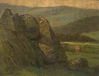 GE4037 Robert Haag, Felsen-Monolithe in Sommerlandschaft