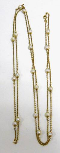 SU7030 Goldkette   mit  Perlen