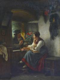 GE4011 Rudolf  Epp, Flirt  am Fenster  der  Bauernstube