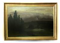 GE4093 Hermann  Hendrich,  Mystische  Seenlandschaft  in  der  Abenddämmerung