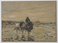GE4018 Julius  Seyler, Reiter  mit  zwei  Pferden  am  Strand