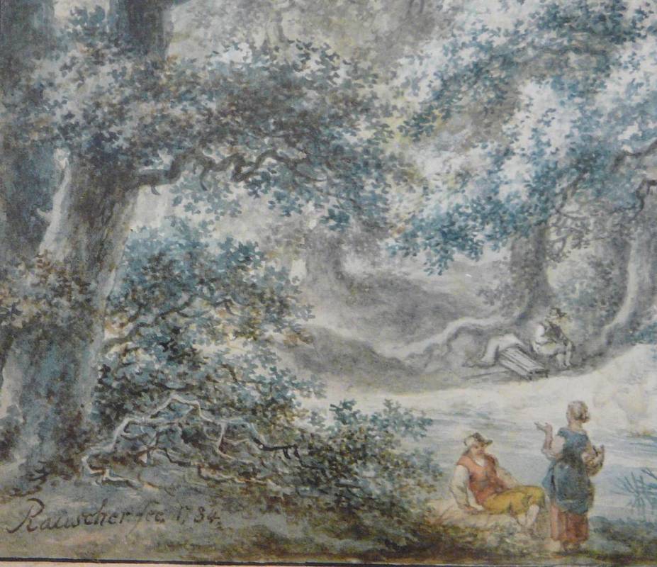 GE4009 Johann   Albrecht  Friedrich  Rauscher, Rast  unter  Eichen  in  oberfränkischer   Landschaft  (1784)
