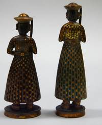 AS10000 Zwei  Indische   Elfenbein - Figuren