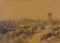 GR8002 David  Roberts, A  Panoramic  View  of&#x201e;Edinburgh  from  Calton  Hill&#x201c;  Looking  West  (1846)