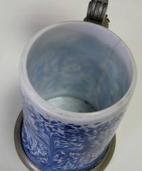GL2000 Blau   marmorierter   Milchglas - Krug