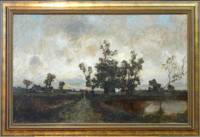 GE4012 Jakob  Becker(?),  Landschaft  in  der  Abenddämmerung