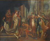 GE4007 Flämischer  Meister  um 1700, Der  Massagetenkönigin  Tomyris  wird  das  abgeschlagene  Haupt  des  Perserkönigs  Kyros  präsentiert