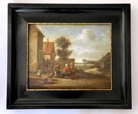 GE4001 David  Teniers der   Ältere, Dörflicher  Treffpunkt   am  Bauernhaus