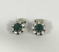 SU7001 Paar  Smaragd - Brillant - Ohrclipse