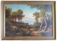 GE4012 Alfred  Karl  Julius  von  Schönberger, Sommerliche  Landschaft  an  einem  italienischen  See