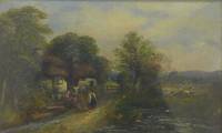 GE4026 John  Gunson  Atkinson, Ländliches  Idyll   Mit  Bauernkate  am  Teich