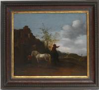 GE4073 Pieter  Wouwerman (attr.), Vor  der  Herberge