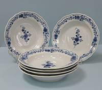 PK-014 Sechs  Suppenteller  Meissen  Blaudekor