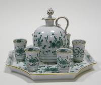 PK1017 Likör - Set   Meissen  Indisch  Grün